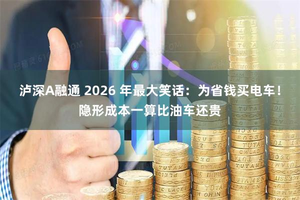 泸深A融通 2026 年最大笑话：为省钱买电车！隐形成本一算比油车还贵