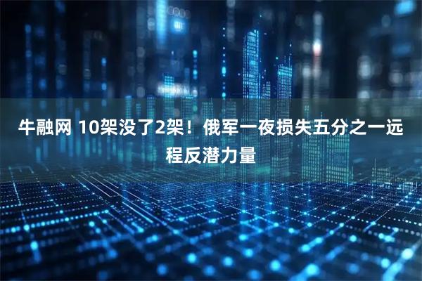 牛融网 10架没了2架！俄军一夜损失五分之一远程反潜力量